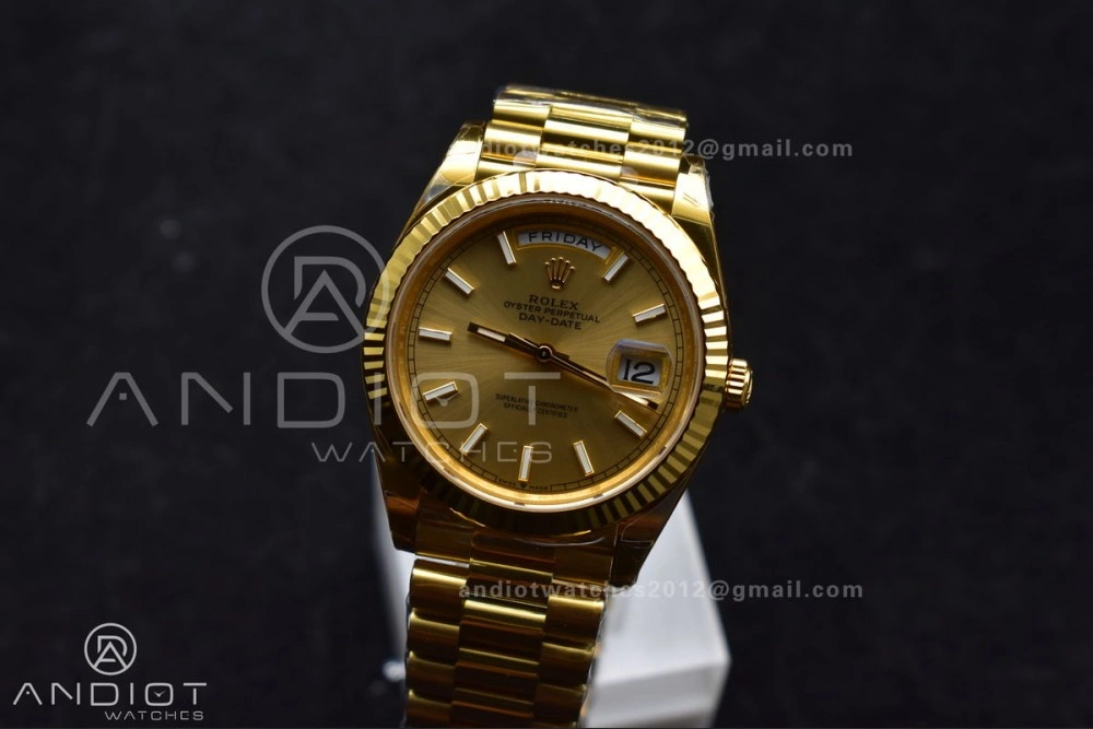 Day Date 40 YG 228238 THBF 1:1 Best Edition Gold Dial on President Bracelet VR3255 (Gain Weight) QuickDry 661