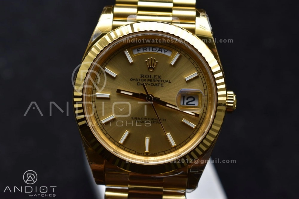 Day Date 40 YG 228238 THBF 1:1 Best Edition Gold Dial on President Bracelet VR3255 (Gain Weight) QuickDry 661