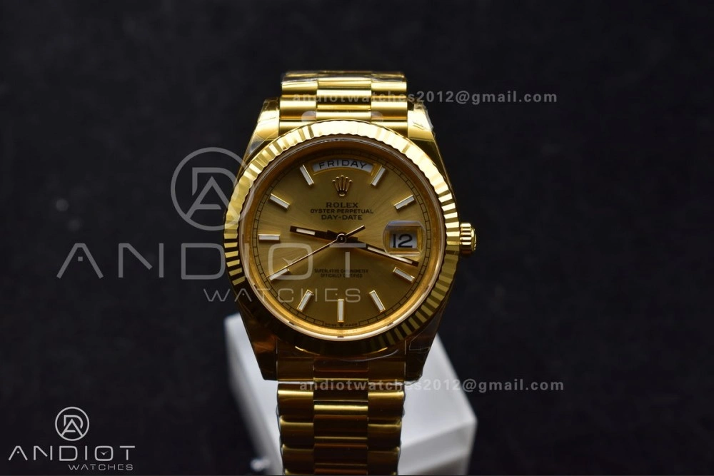 Day Date 40 YG 228238 THBF 1:1 Best Edition Gold Dial on President Bracelet VR3255 (Gain Weight) QuickDry 661
