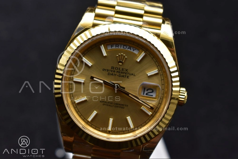 Day Date 40 YG 228238 THBF 1:1 Best Edition Gold Dial on President Bracelet VR3255 (Gain Weight) QuickDry 661