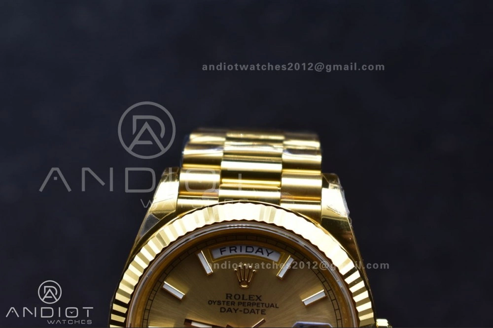 Day Date 40 YG 228238 THBF 1:1 Best Edition Gold Dial on President Bracelet VR3255 (Gain Weight) QuickDry 661