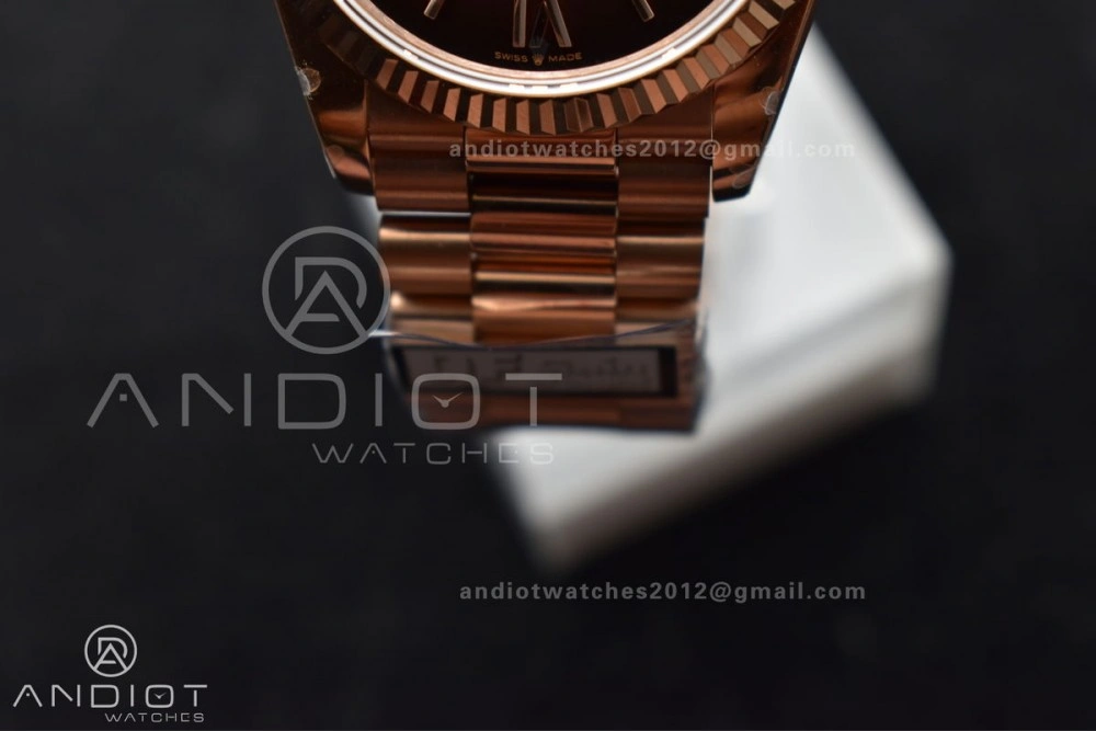 DayDate 36 RG QF Best Edition 904L Steel Brown Dial on RG President Bracelet vr3255 V5 (Gain Weight) SportInspired 665