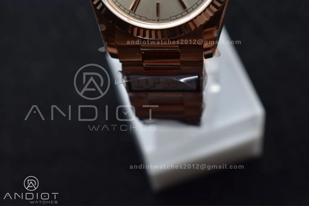DayDate 36 RG QF Best Edition 904L Steel Silver Dial on President Bracelet vr3255 V5 (Gain Weight) FastDry 670
