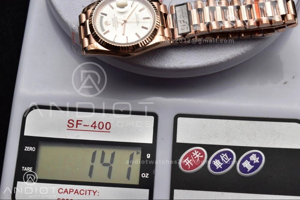 DayDate 36 RG QF Best Edition 904L Steel Silver Dial on President Bracelet vr3255 V5 (Gain Weight) FastDry 670