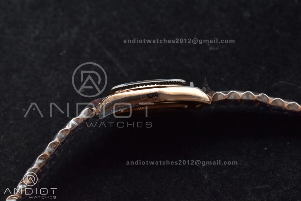 DayDate 36 RG QF Best Edition 904L Steel Silver Dial with Square Diamond on President Bracelet vr3255 V5 (Gain Weight) EasyMatch 675