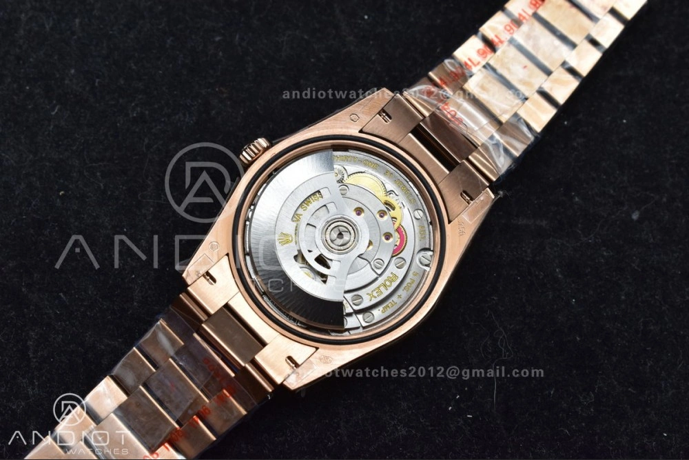 DayDate 36 RG QF Best Edition 904L Steel Silver Dial with Square Diamond on President Bracelet vr3255 V5 (Gain Weight) EasyMatch 675