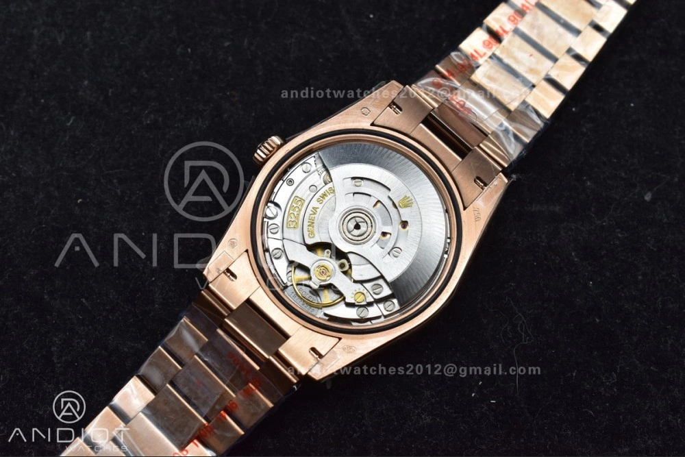 DayDate 36 RG QF Best Edition 904L Steel Silver Dial with Square Diamond on President Bracelet vr3255 V5 (Gain Weight) EasyMatch 675