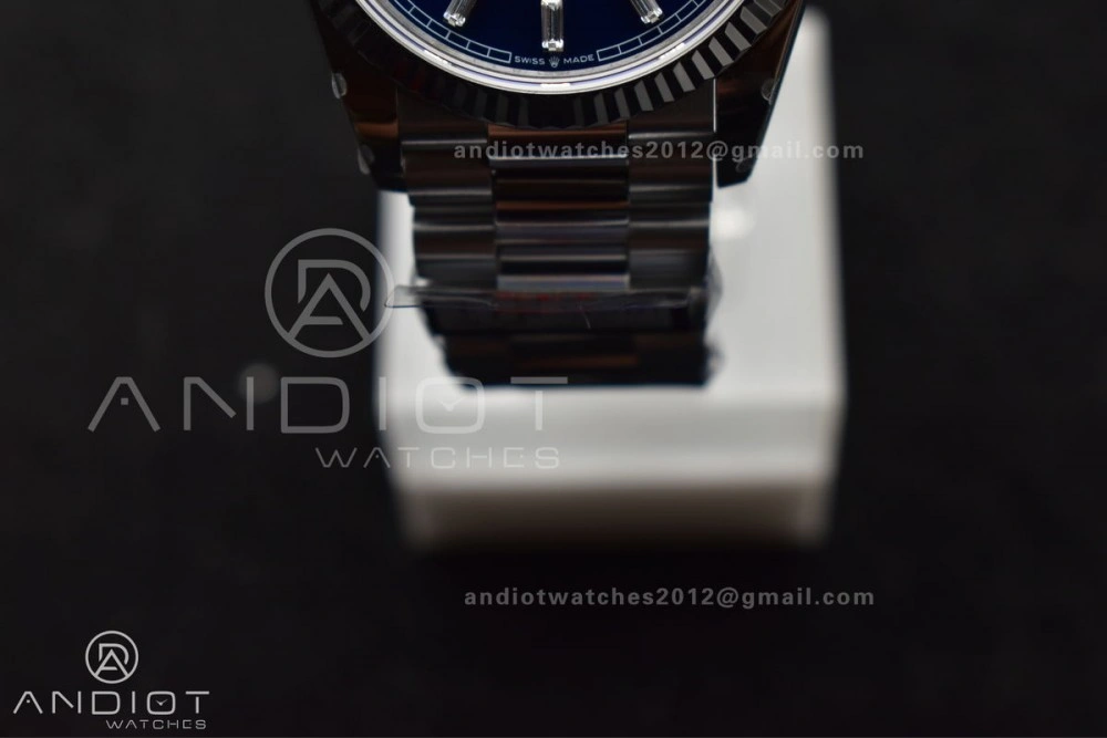 DayDate 36 SS QF Best Edition 904L Steel Blue Crystal Dial on President Bracelet vr3255 V5 (Gain Weight) Affordable 676