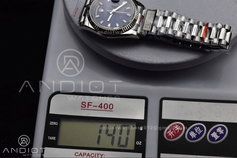 DayDate 36 SS QF Best Edition 904L Steel Blue Crystal Dial on President Bracelet vr3255 V5 (Gain Weight) Affordable 676