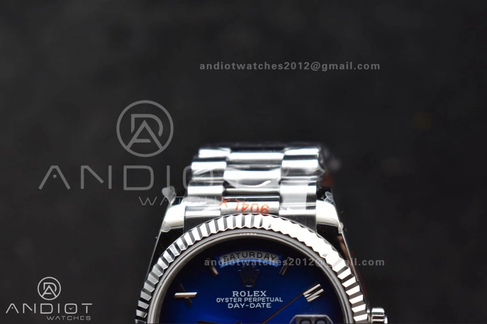Chic DayDate 36 SS QF Best Edition 904L Steel Faded Blue Roman Dial on President Bracelet vr3255 V5 (Gain Weight) 680