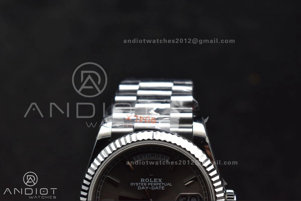 DayDate 36 SS QF Best Edition 904L Steel Grey Dial on President Bracelet vr3255 V5 (Gain Weight) DailyWear 683