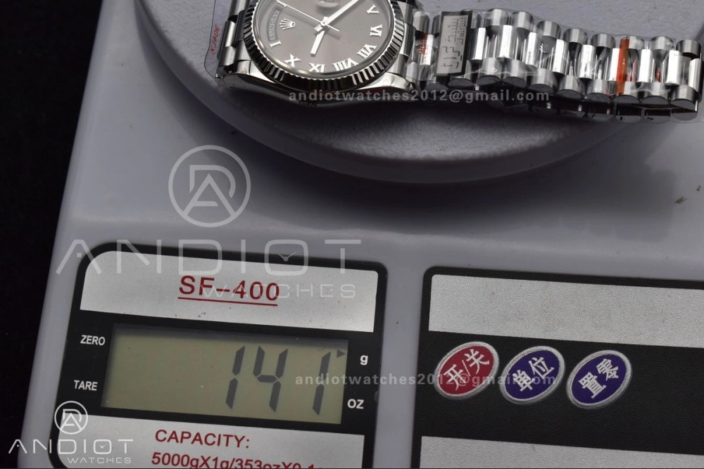 Efficient DayDate 36 SS QF Best Edition 904L Steel Grey Roman Dial on President Bracelet vr3255 V5 (Gain Weight) 684