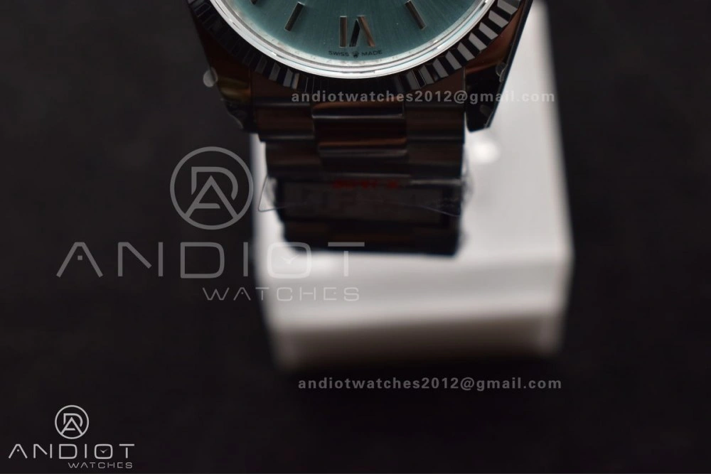 DayDate 36 SS QF Best Edition 904L Steel Light Blue Roman Dial on President Bracelet vr3255 V5 (Gain Weight) HighQuality 685