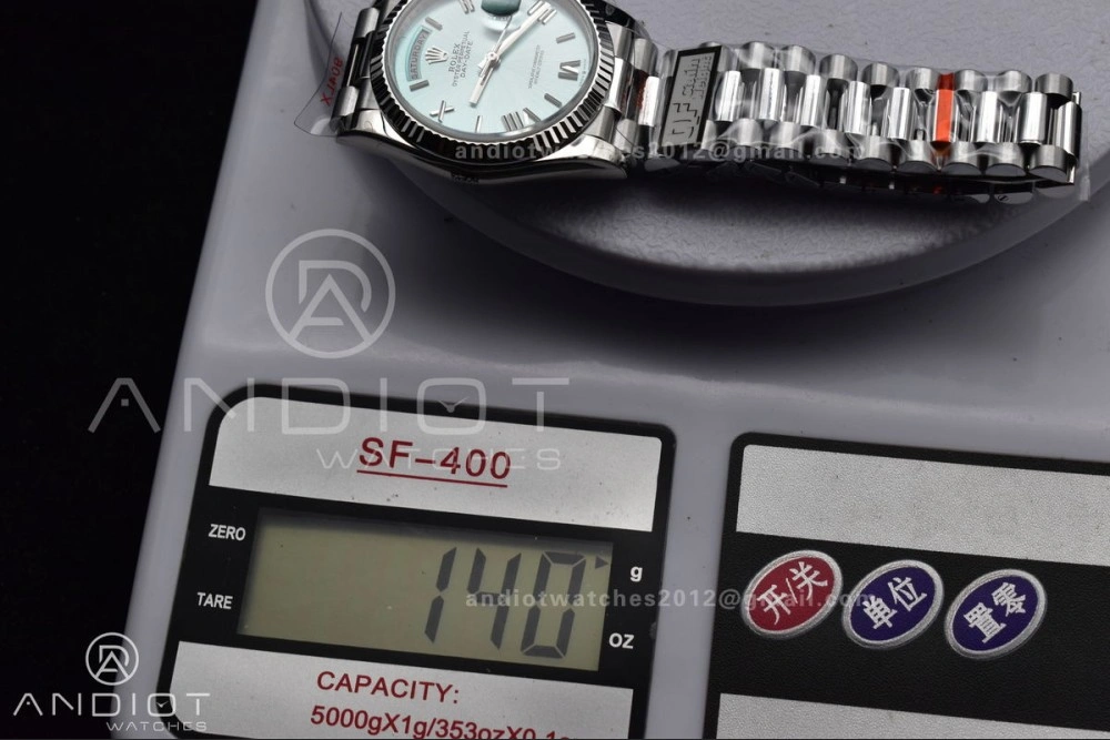 DayDate 36 SS QF Best Edition 904L Steel Light Blue Roman Dial on President Bracelet vr3255 V5 (Gain Weight) HighQuality 685