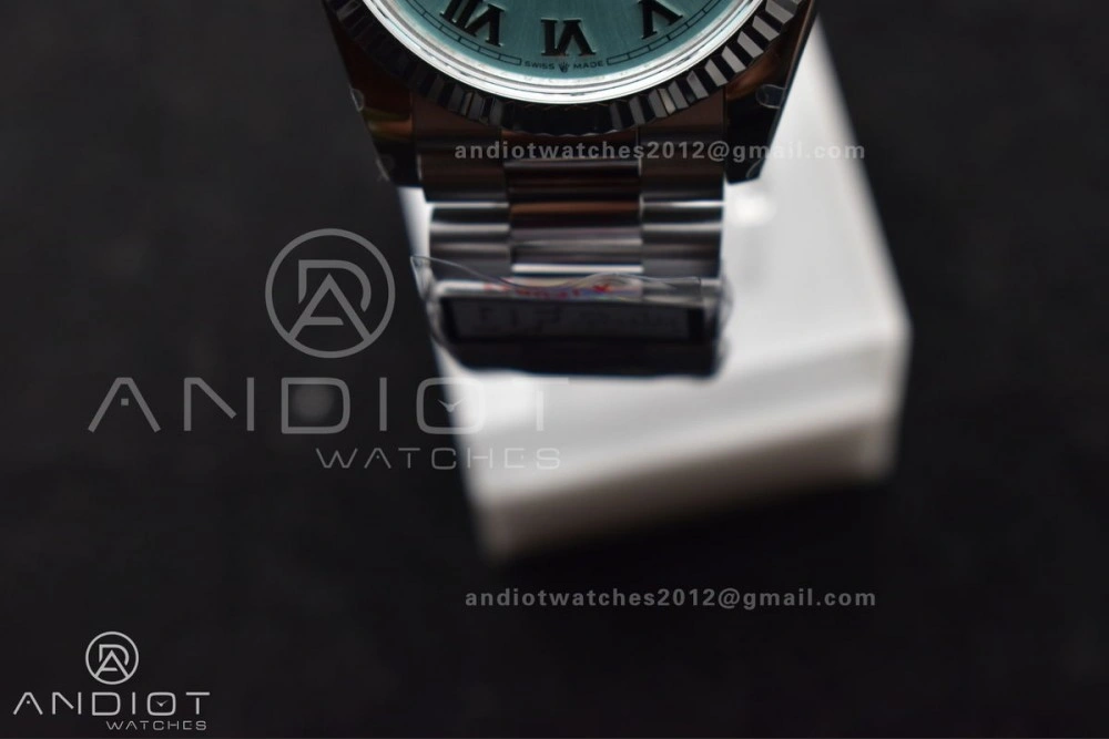 EyeCatching DayDate 36 SS QF Best Edition 904L Steel Light Blue Roman Dial on President Bracelet vr3255 V5 (Gain Weight) 689