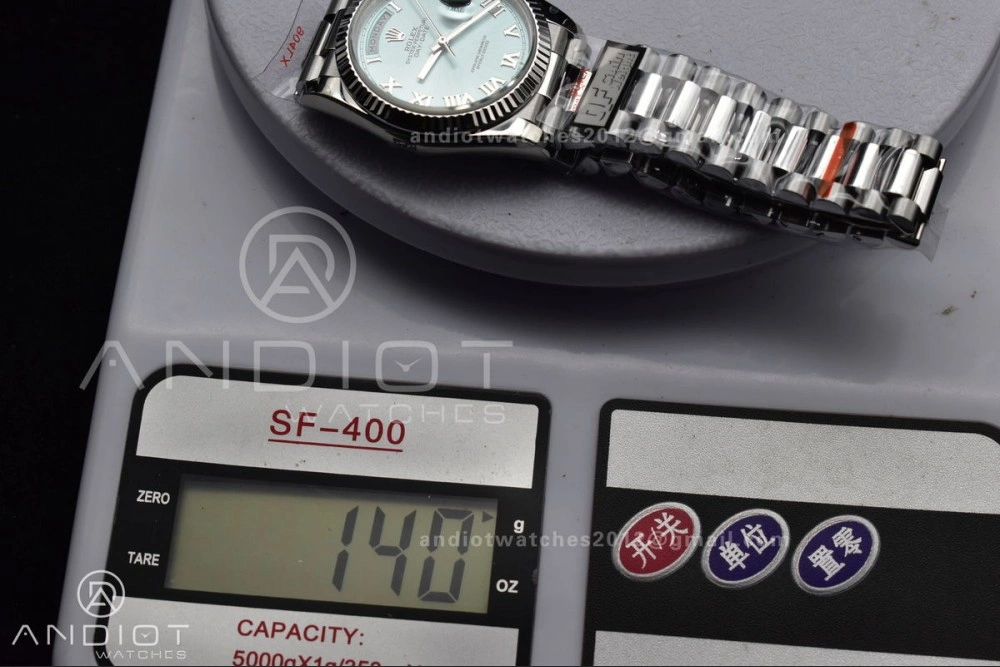 EyeCatching DayDate 36 SS QF Best Edition 904L Steel Light Blue Roman Dial on President Bracelet vr3255 V5 (Gain Weight) 689