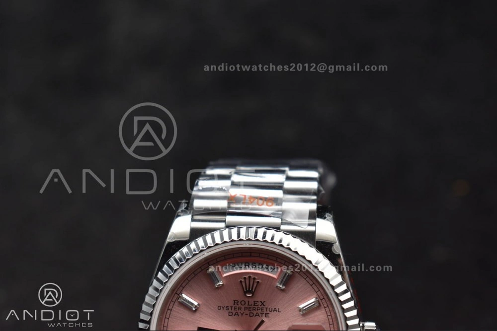 DayDate 36 SS QF Best Edition 904L Steel Pink Diamond Dial on President Bracelet vr3255 V5 (Gain Weight) OnTrend 687