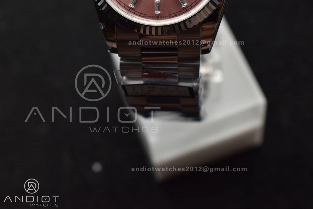 DayDate 36 SS QF Best Edition 904L Steel Pink Diamond Dial on President Bracelet vr3255 V5 (Gain Weight) OnTrend 687