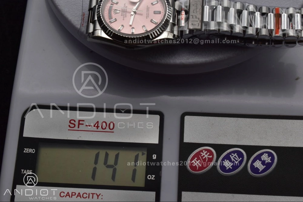 DayDate 36 SS QF Best Edition 904L Steel Pink Diamond Dial on President Bracelet vr3255 V5 (Gain Weight) OnTrend 687