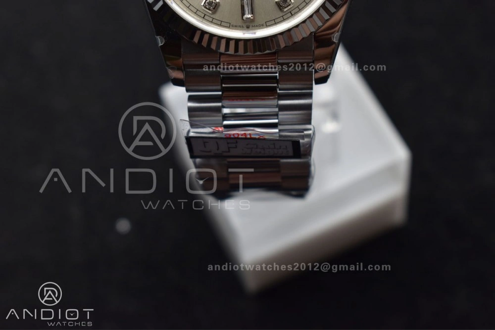 Breathable DayDate 36 SS QF Best Edition 904L Steel Silver Diamond Dial on President Bracelet vr3255 V5 (Gain Weight) 690