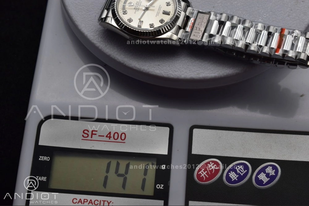 Breathable DayDate 36 SS QF Best Edition 904L Steel Silver Diamond Dial on President Bracelet vr3255 V5 (Gain Weight) 690