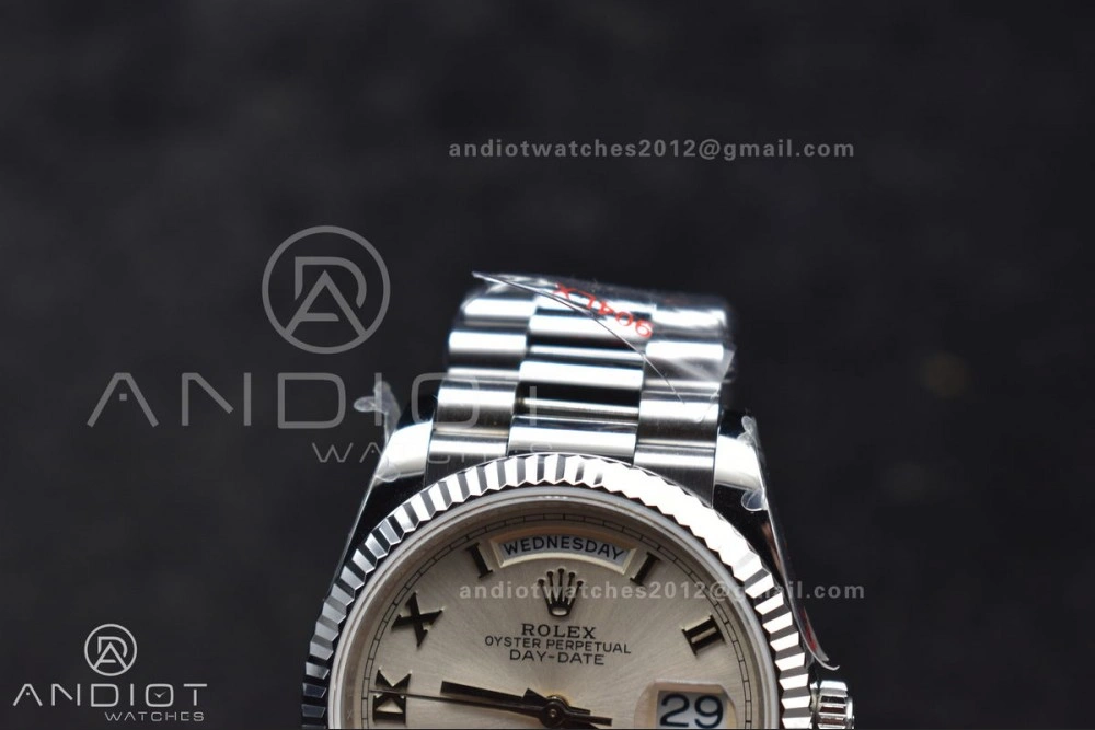 DayDate 36 SS QF Best Edition 904L Steel White Dial Roman Stick on President Bracelet vr3255 V5 (Gain Weight) Unisex 688