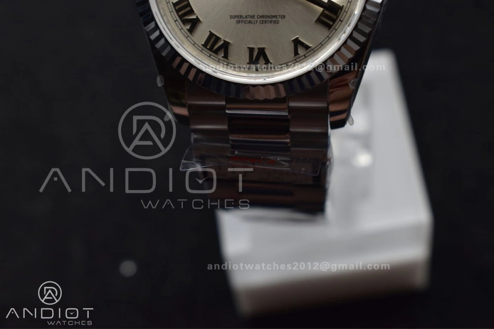 DayDate 36 SS QF Best Edition 904L Steel White Dial Roman Stick on President Bracelet vr3255 V5 (Gain Weight) Unisex 688