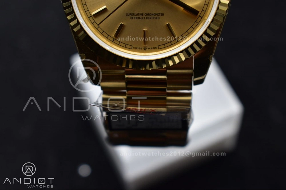 DayDate 36 YG QF Best Edition 904L Steel Gold Dial on President Bracelet vr3255 V5 (Gain Weight) Seasonal 696