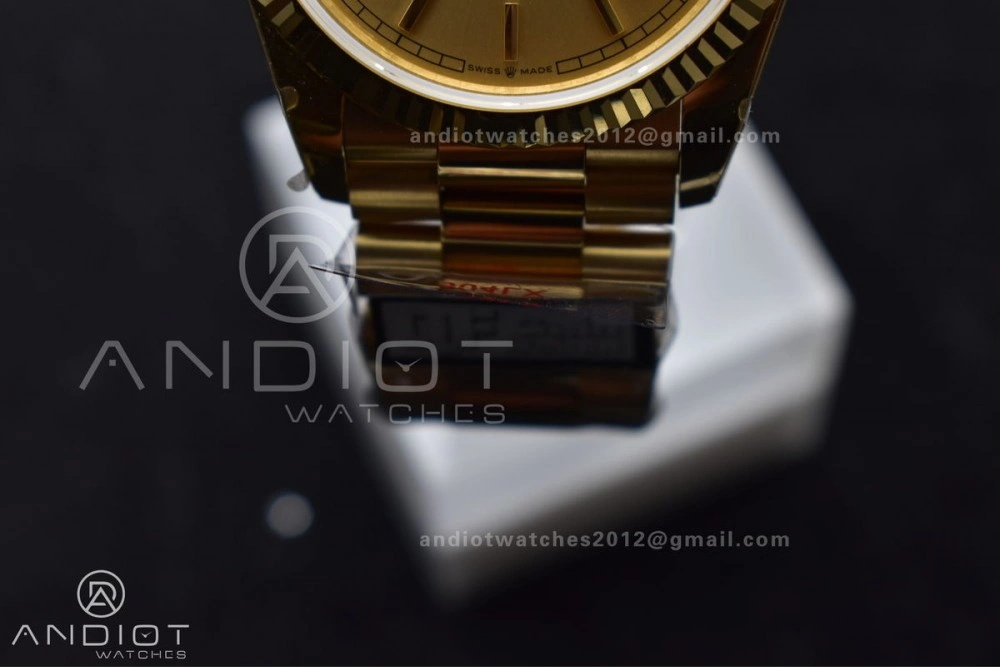 DayDate 36 YG QF Best Edition 904L Steel Gold Dial on President Bracelet vr3255 V5 (Gain Weight) Seasonal 696