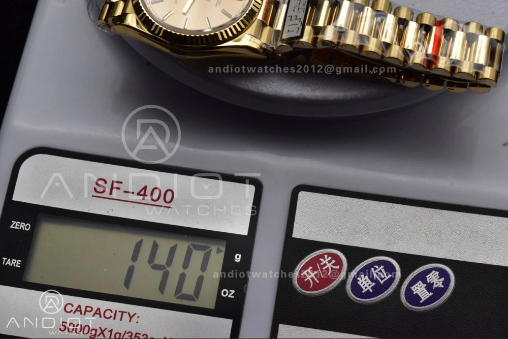 DayDate 36 YG QF Best Edition 904L Steel Gold Dial on President Bracelet vr3255 V5 (Gain Weight) Seasonal 696