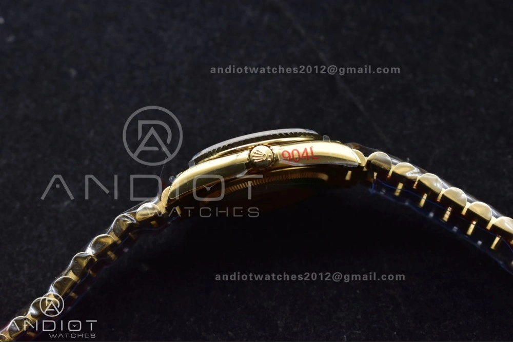 Colorful DayDate 36 YG QF Best Edition 904L Steel Gold Dial with Roman Mark on President Bracelet vr3255 V5 (Gain Weight) 691
