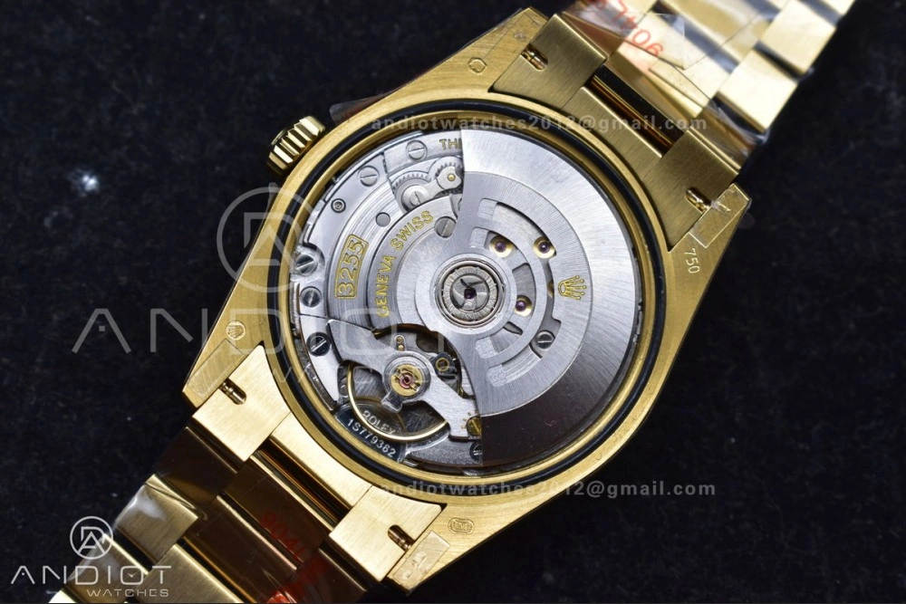 Colorful DayDate 36 YG QF Best Edition 904L Steel Gold Dial with Roman Mark on President Bracelet vr3255 V5 (Gain Weight) 691