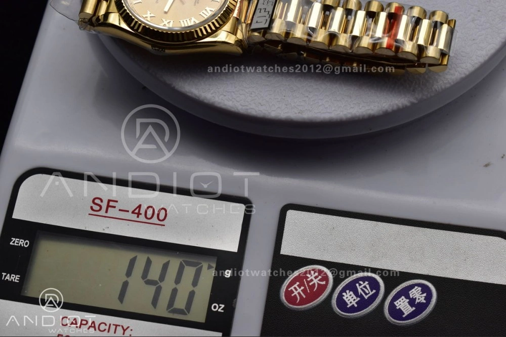 Colorful DayDate 36 YG QF Best Edition 904L Steel Gold Dial with Roman Mark on President Bracelet vr3255 V5 (Gain Weight) 691
