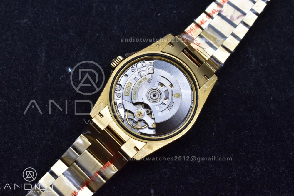 NewStyle DayDate 36 YG QF Best Edition 904L Steel Green Dial with Stick Diamond on President Bracelet vr3255 V5 (Gain Weight) 697