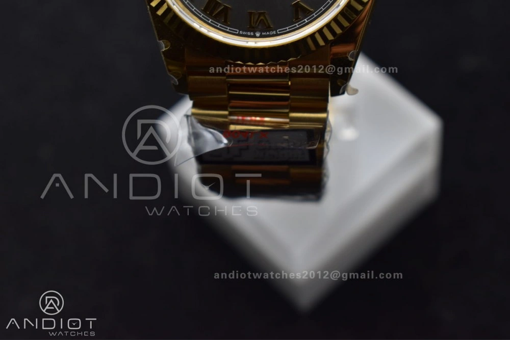 SportInspired DayDate 36 YG QF Best Edition 904L Steel Grey Dial with Roman Marker on President Bracelet vr3255 V5 (Gain Weight) 700