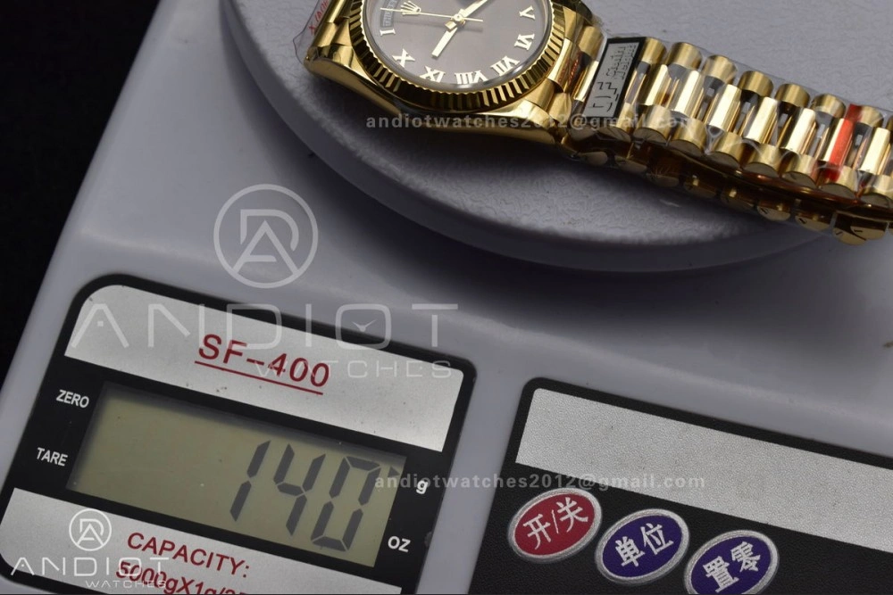 SportInspired DayDate 36 YG QF Best Edition 904L Steel Grey Dial with Roman Marker on President Bracelet vr3255 V5 (Gain Weight) 700