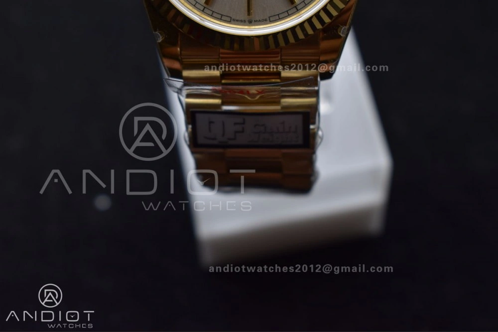 Practical DayDate 36 YG QF Best Edition 904L Steel Silver Dial on President Bracelet vr3255 V5 (Gain Weight) 693