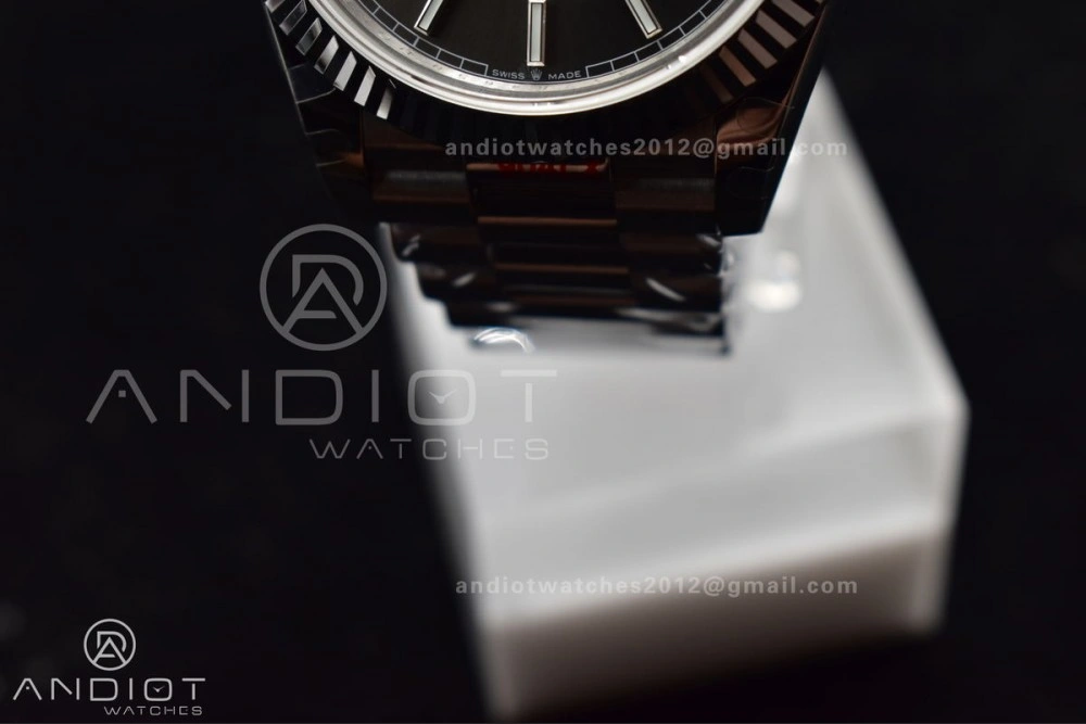 DayDate 40 GMF Tungsten Weighted 904L Steel Grey Dial Stick Markers On President Bracelet A2836 V Stretchable 704