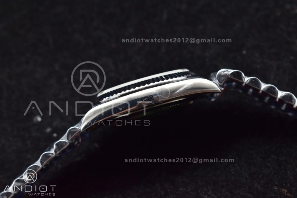 DayDate 40 GMF Tungsten Weighted 904L Steel Grey Dial Stick Markers On President Bracelet A2836 V Stretchable 704
