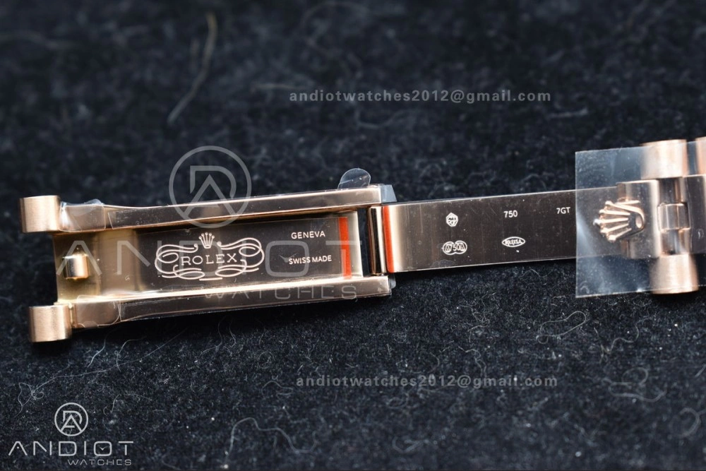 Bright DayDate 40 RG GMF 904L Steel Meteorite Dial Crystal Markers On President Bracelet A 706