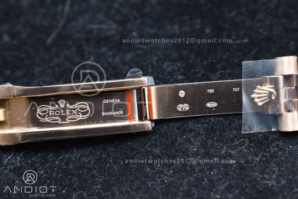 Bright DayDate 40 RG GMF 904L Steel Meteorite Dial Crystal Markers On President Bracelet A 706