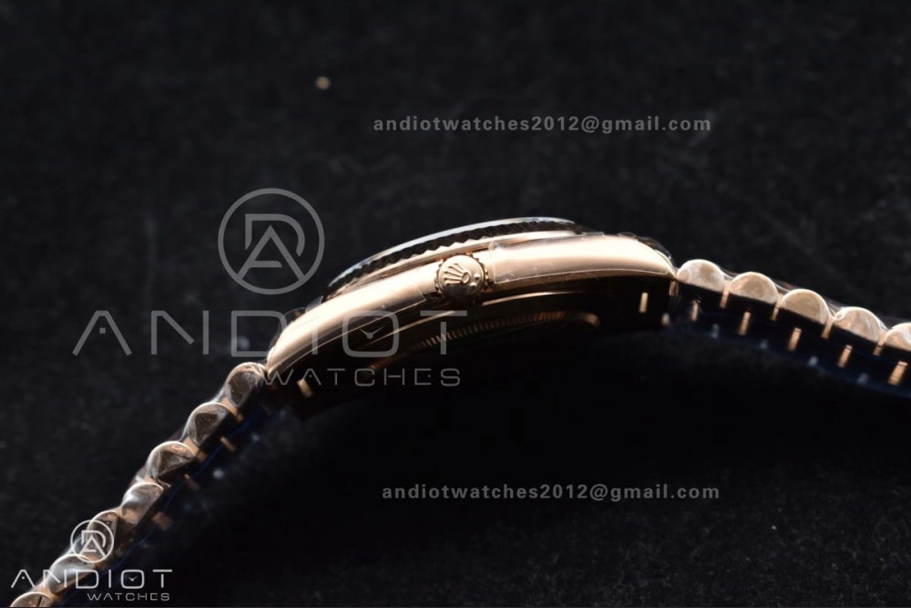 Durable DayDate 40 RG GMF Plated 904L Steel RG Dial Crystal Markers On President Bracelet A2836 V 705