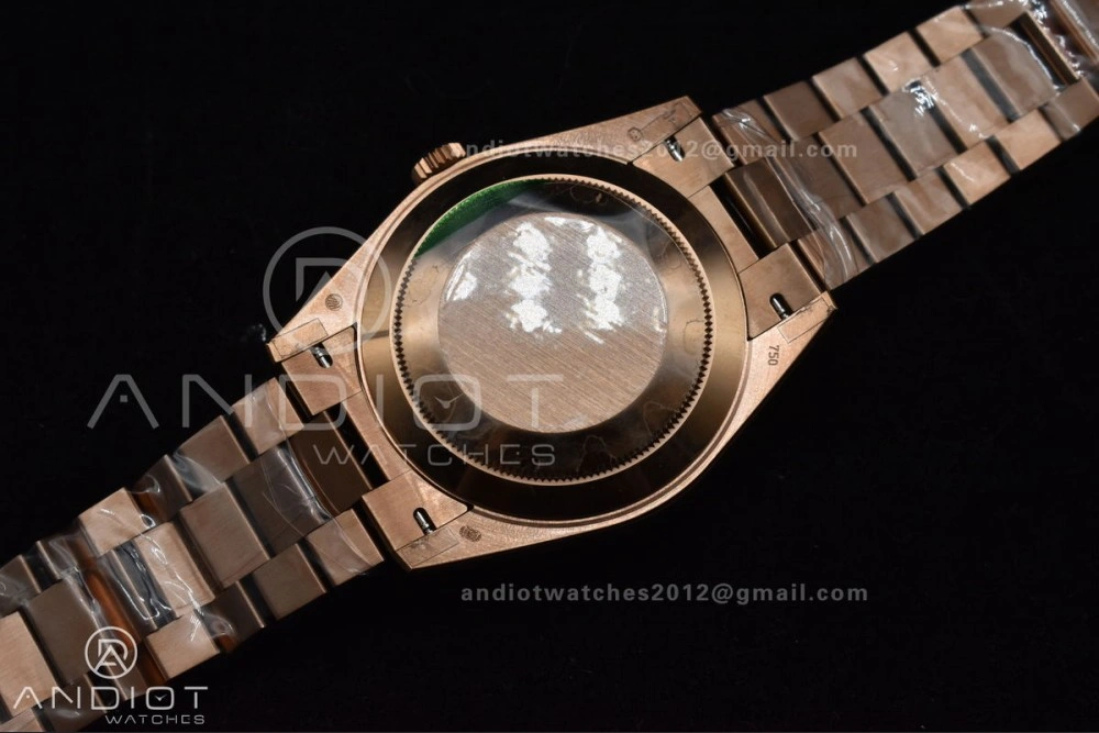 Durable DayDate 40 RG GMF Plated 904L Steel RG Dial Crystal Markers On President Bracelet A2836 V 705