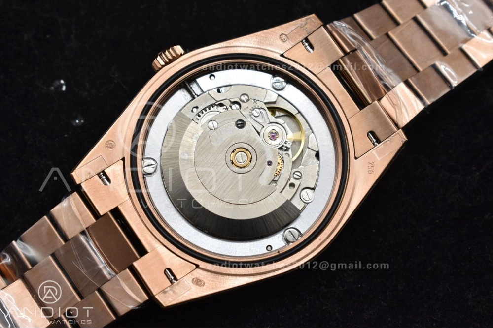 Durable DayDate 40 RG GMF Plated 904L Steel RG Dial Crystal Markers On President Bracelet A2836 V 705