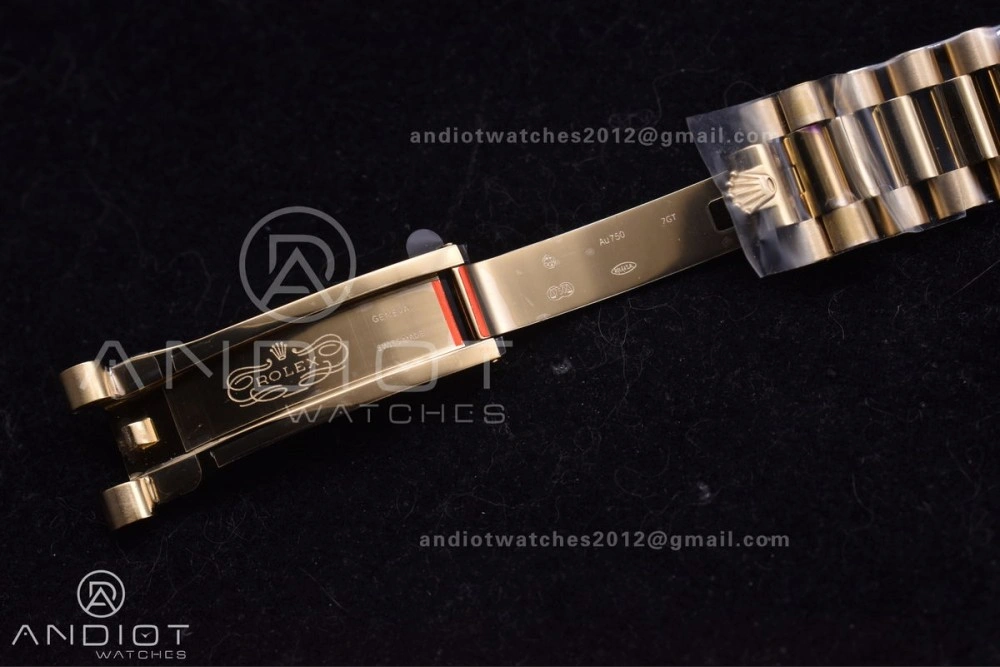 Original DayDate 40 RG GMF Tungsten Weighted 904L Steel Black Dial with Crystal Markers On President Bracelet A2836 V 701