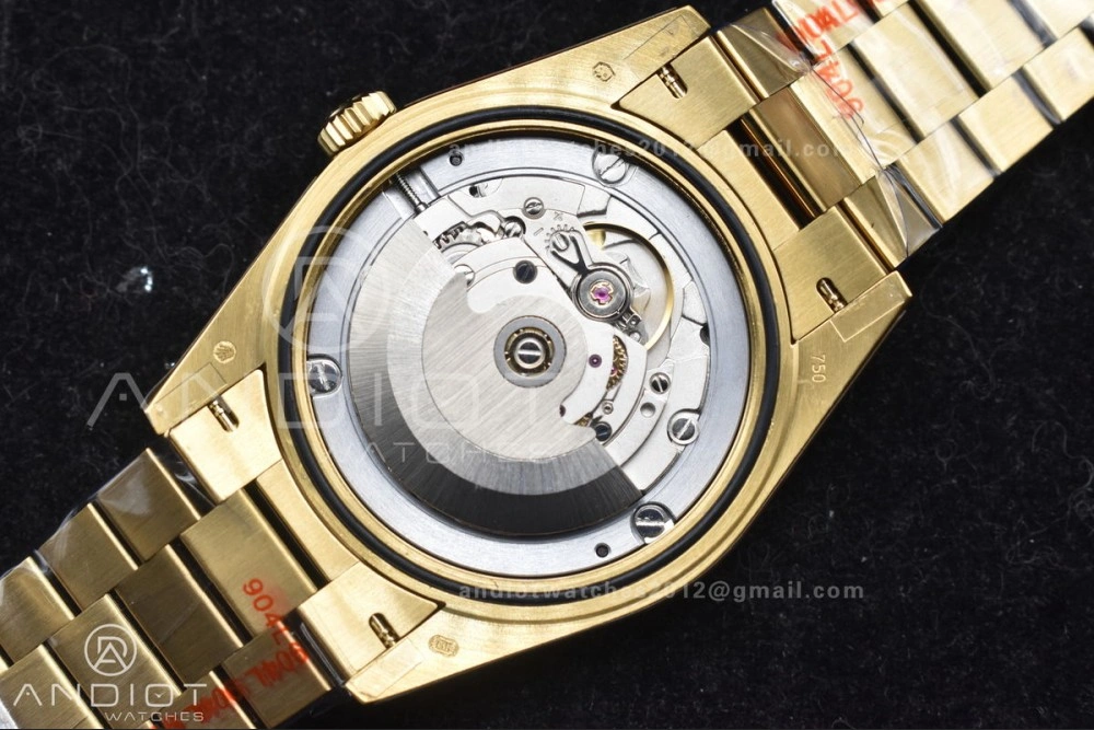 Original DayDate 40 RG GMF Tungsten Weighted 904L Steel Black Dial with Crystal Markers On President Bracelet A2836 V 701