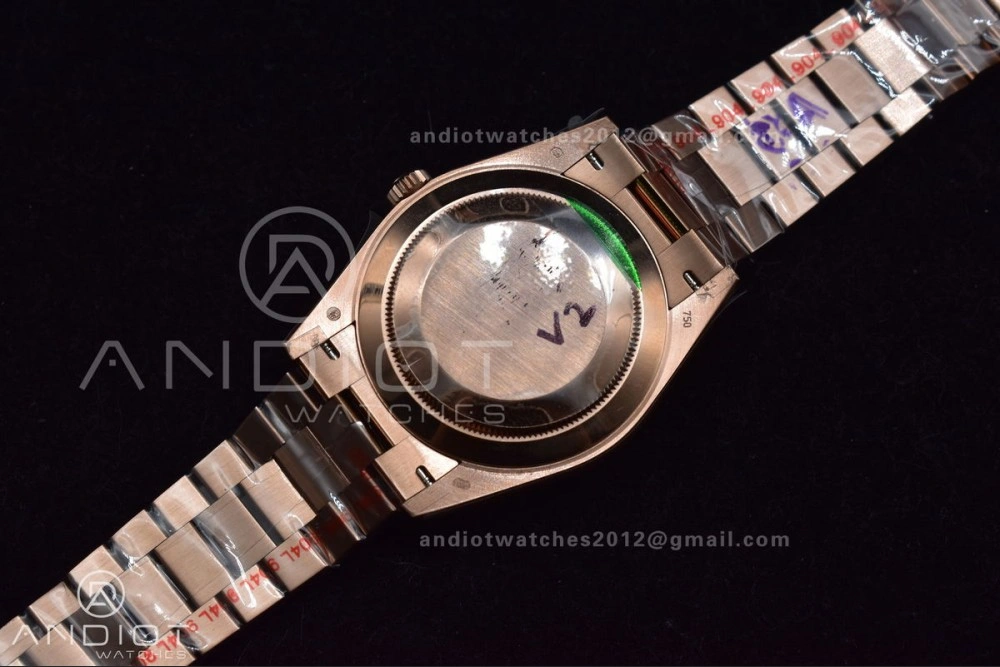 DayDate 40 RG GMF Tungsten Weighted 904L Steel Green Dial Roman Markers on President Bracelet A2836 V FashionForward 709
