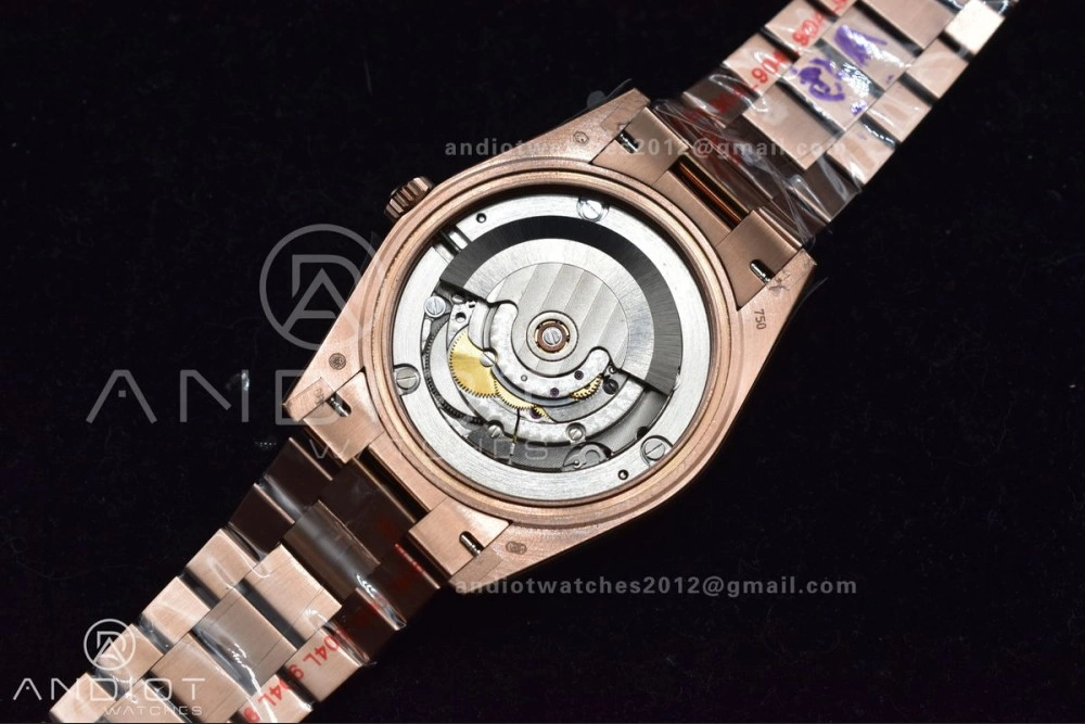 DayDate 40 RG GMF Tungsten Weighted 904L Steel Green Dial Roman Markers on President Bracelet A2836 V FashionForward 709