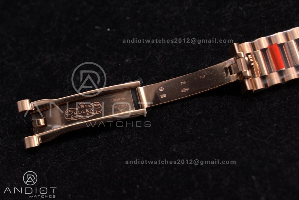 Attractive DayDate 40 RG GSF Gain Weight Brown Roman Dial on President Bracelet A 712