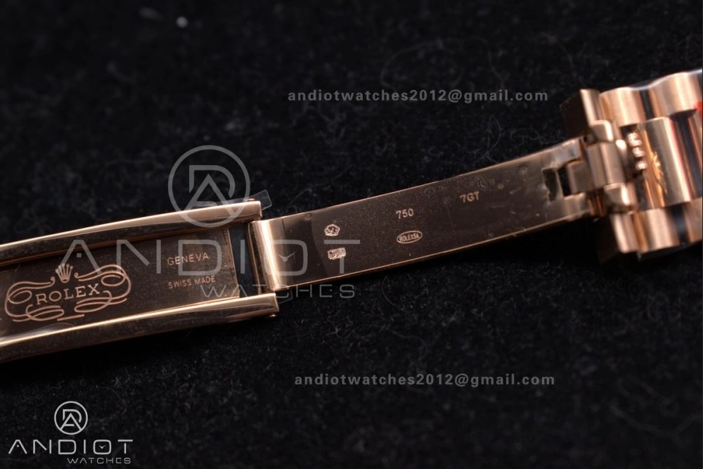 Attractive DayDate 40 RG GSF Gain Weight Brown Roman Dial on President Bracelet A 712